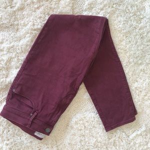 Burgundy skinny jeans